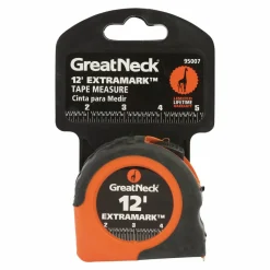 Great Neck ExtraMark Power Tape, 0.63" x 12 ft, Steel, Yellow/Black
