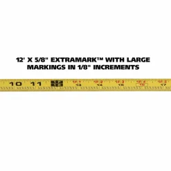 Great Neck ExtraMark Power Tape, 0.63" x 12 ft, Steel, Yellow/Black