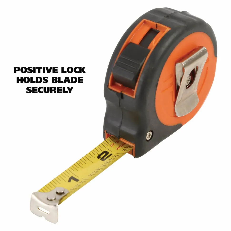 Great Neck ExtraMark Power Tape, 0.63" x 12 ft, Steel, Yellow/Black
