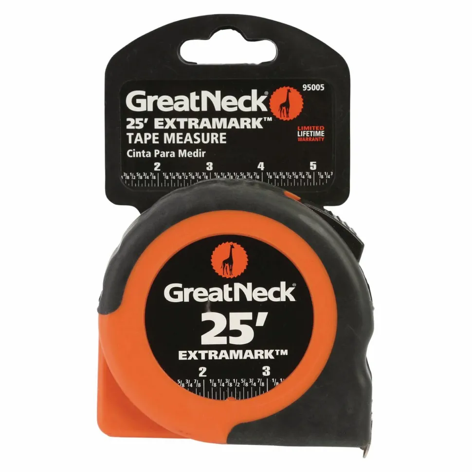 Great Neck ExtraMark Power Tape, 1" x 25 ft, Steel, Orange/Black