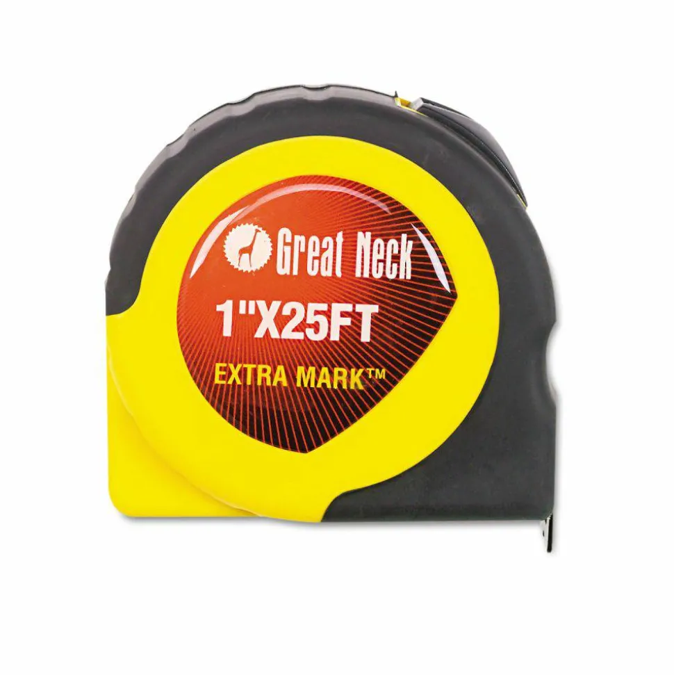 Great Neck ExtraMark Power Tape, 1" x 25 ft, Steel, Orange/Black