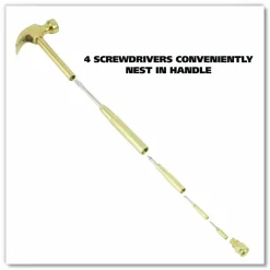 Great Neck 5-in-1 Carpenter's Hammer with Nesting Handle Containing Four Screwdrivers, 6.5