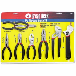 Great Neck 8-Piece Steel Pliers and Wrench Tool Set