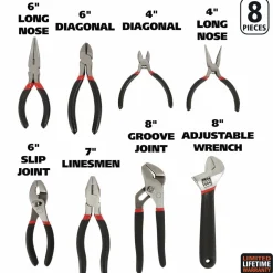 Great Neck 8-Piece Steel Pliers and Wrench Tool Set