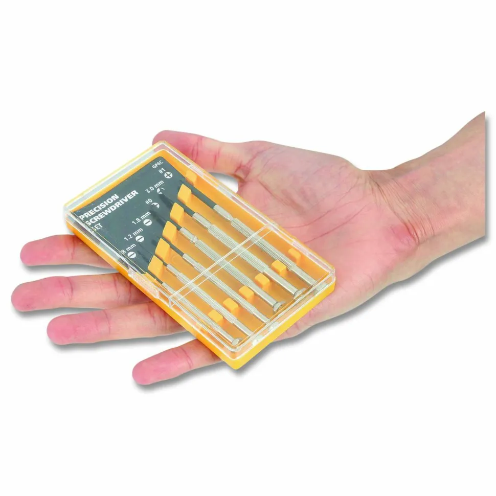 Great Neck Precision Screwdriver Set, Six-Piece, Phillips/Slotted, Assorted Lengths, Polished Steel Handles