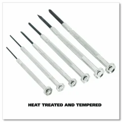 Great Neck Precision Screwdriver Set, Six-Piece, Phillips/Slotted, Assorted Lengths, Polished Steel Handles