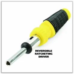 Great Neck Ratcheting Screw/Nut Driver Set, 34-Piece, Hex/Phillips/Slotted/Star Bits, Metric/SAE Sockets, 8