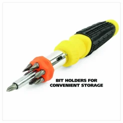 Great Neck Ratcheting Screw/Nut Driver Set, 34-Piece, Hex/Phillips/Slotted/Star Bits, Metric/SAE Sockets, 8