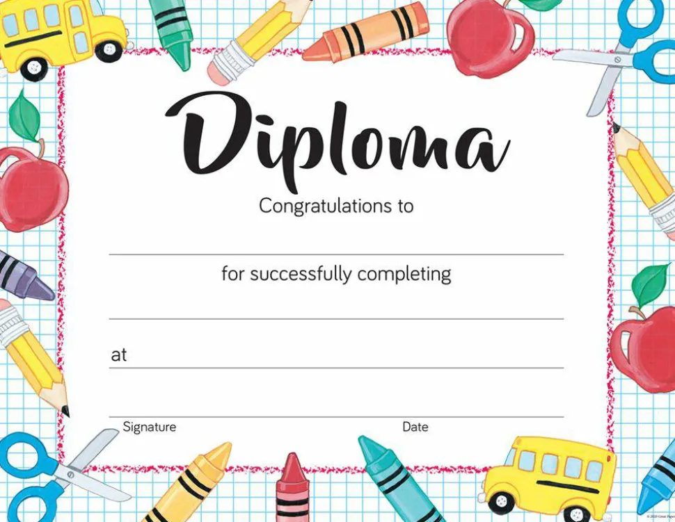 Great Papers! Certificate, Grade School Diploma, 8.5" x 11", Printer Compatible, 15 sheets