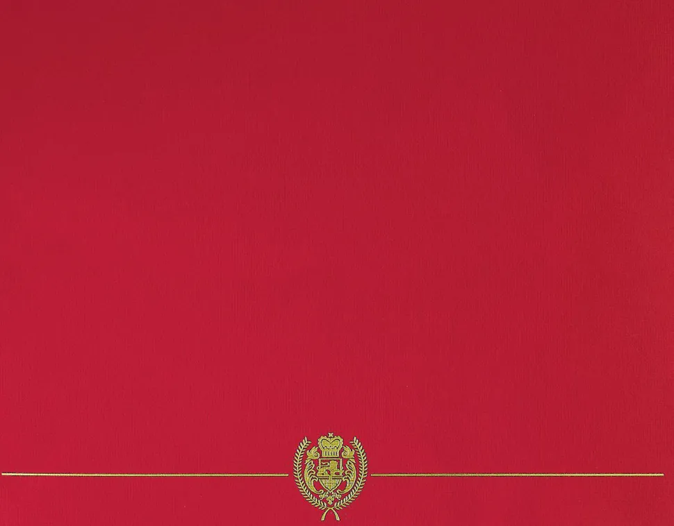 Great Papers! Certificate Cover Classic, Red with Gold Foil, 12 " x 9.375"(folded) with Die-Cuts for 8.5" x 11" Documents, 5 Covers