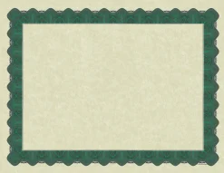 Great Papers! Certificate Green Metallic Border, Parchment Paper, 8.5" x 11", Printer Compatible, 100 sheets