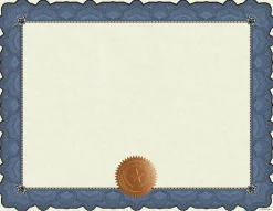 Great Papers! Certificate with Copper Foil Seals, Cambridge Blue, 8.5" x 11", Printer Compatible, 10 sheets