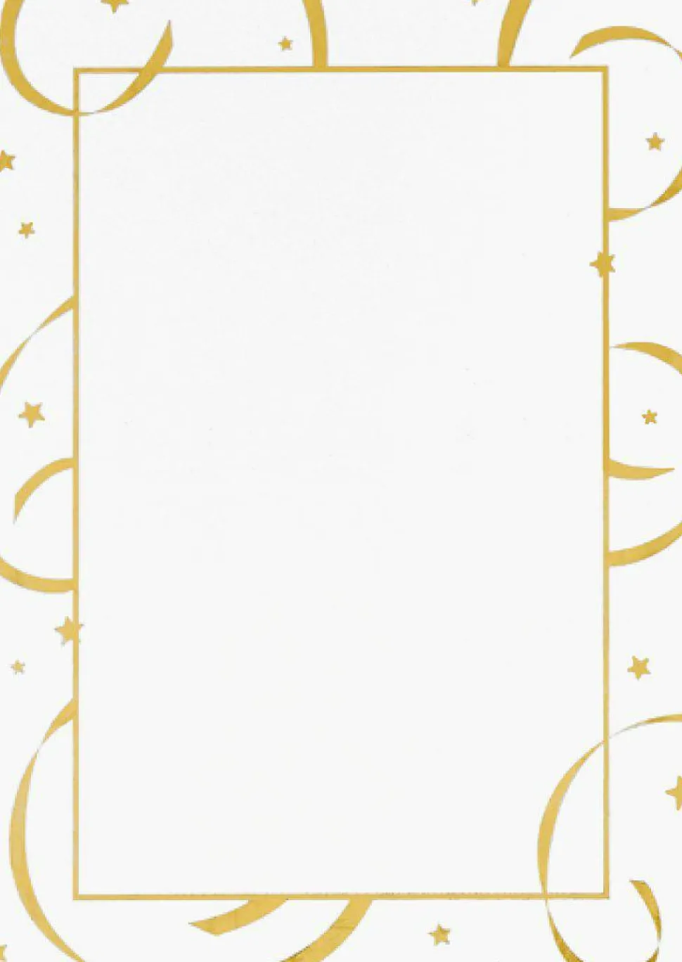 Great Papers! Flat Card Invitation, Gold Foil Stars and Streamers, Printer Compatible, 5.5" x 7.75", 10 Flat Cards/10 White Envelopes