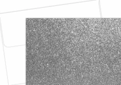 Great Papers! Note Card and White Envelopes, Silver Glitter, 4.875" x 3.375"(folded), 15 count