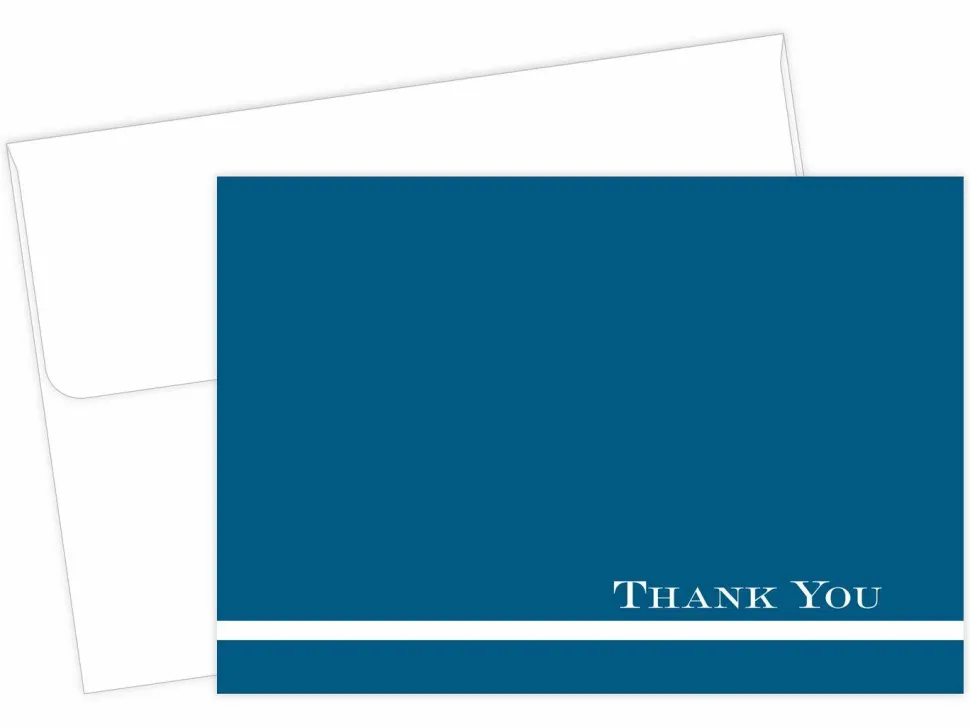 Great Papers! Note Card and White Envelopes, Thank You, Midnight Blue, 4.875" x 3.375"(folded), 24 count
