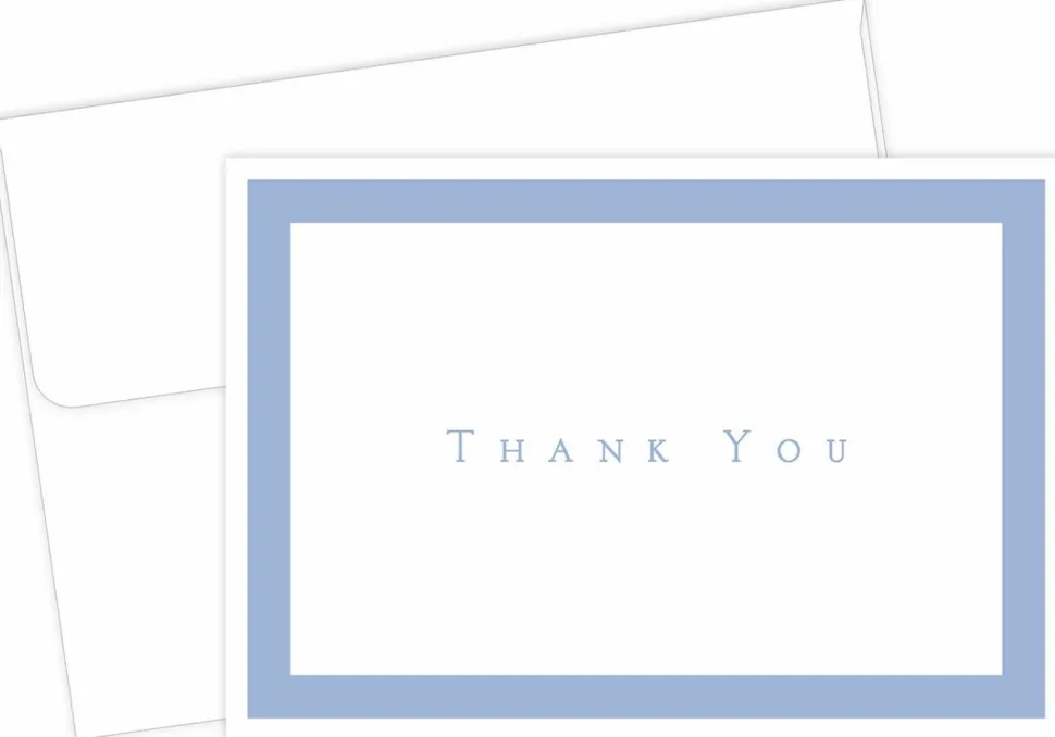 Great Papers! Note Card and White Envelopes, Thank You, Periwinkle, 4.875" x 3.375"(folded), 50 count