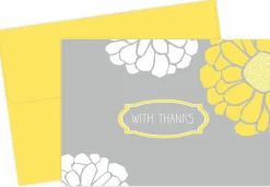 Great Papers! Note Card and Yellow Envelopes, Thank You, Sunny Flowers, 4.875" x 3.375"(folded), 24 count