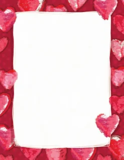 Great Papers! Stationery Letterhead, Fuzzy Hearts, 8.5" x 11", Printer Compatible, 80 sheets