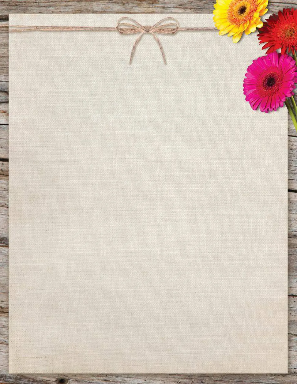 Great Papers! Stationery Letterhead, Three Gerber Daisies, 8.5" x 11", Printer Compatible, 80 sheets