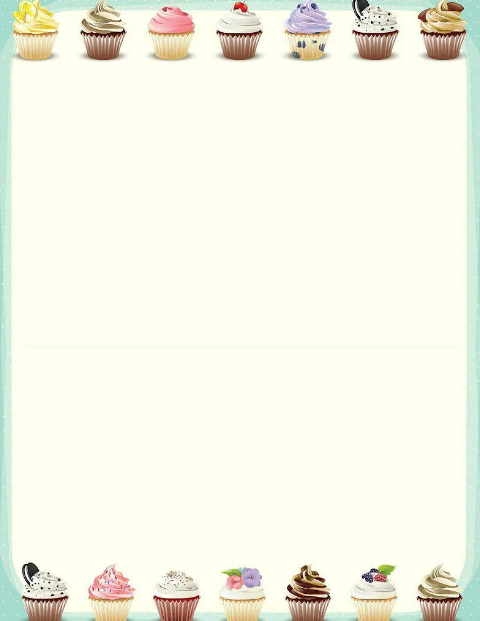 Great Papers! Stationery Letterhead, Iced Cupcakes, 8.5" x 11", Printer Compatible, 80 sheets