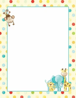 Great Papers! Stationery Letterhead, Baby Zoo Animals, 8.5" x 11", Printer Compatible, 80 sheets