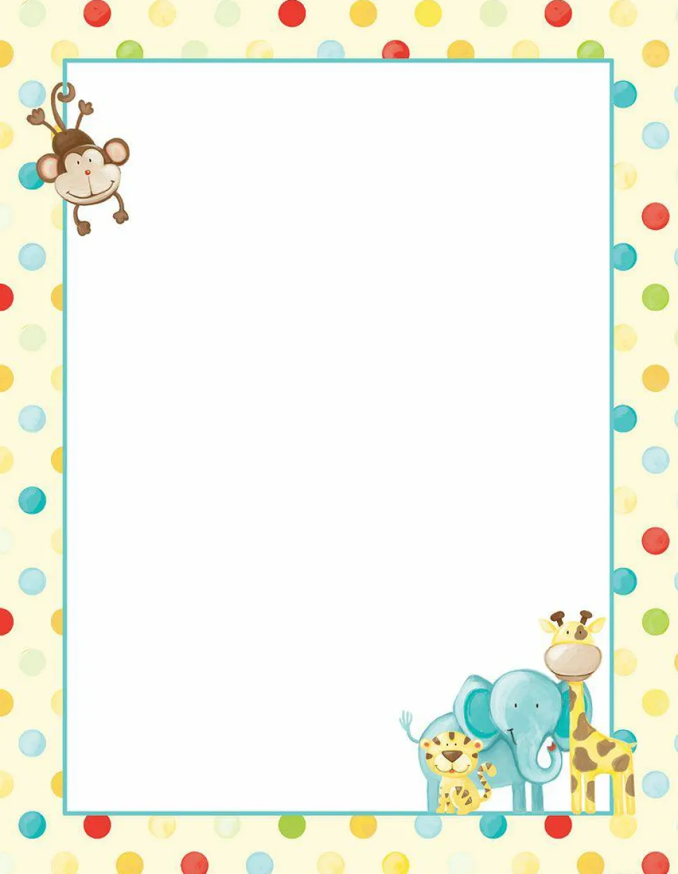 Great Papers! Stationery Letterhead, Baby Zoo Animals, 8.5" x 11", Printer Compatible, 80 sheets