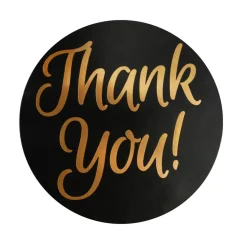 Great Papers! Thank You Black with Copper Foil Sticker Seal Roll, 1", 250 count