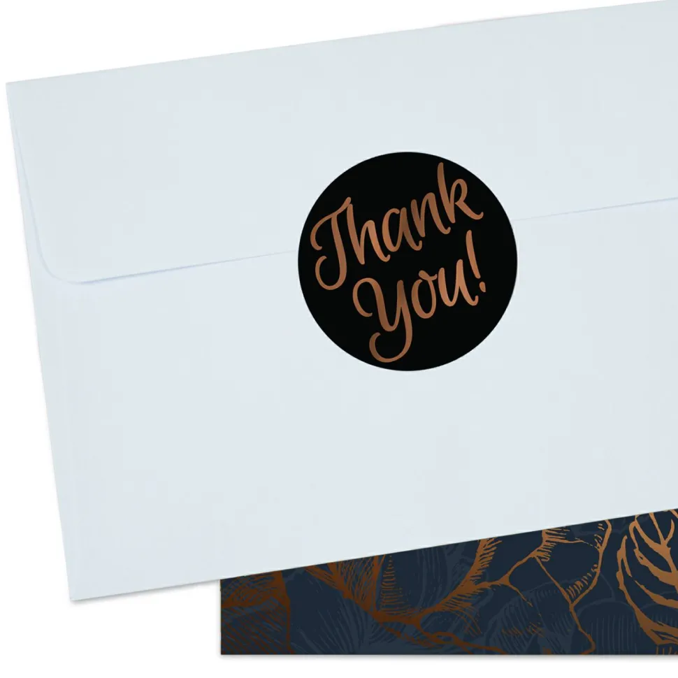 Great Papers! Thank You Black with Copper Foil Sticker Seal Roll, 1", 250 count