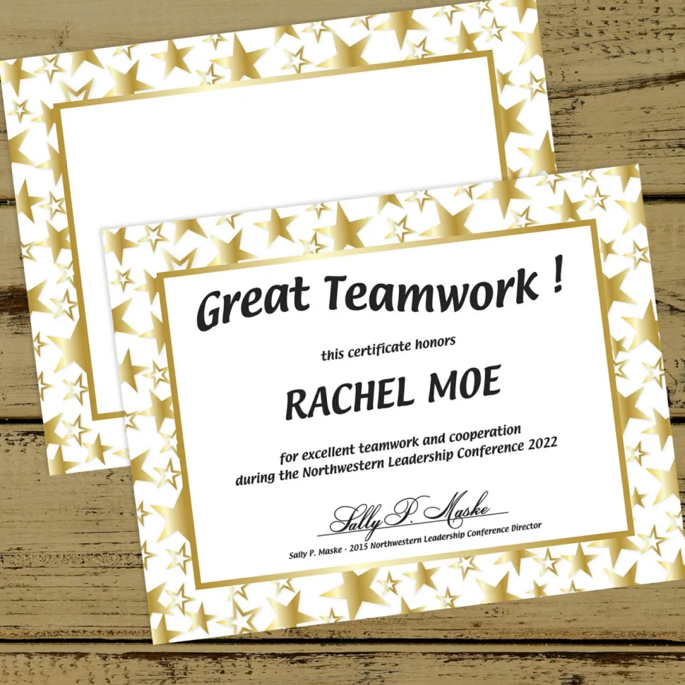 Great Papers! Twinkle Gold Foil Premium Certificate, 8.5" x 11", 50 Count