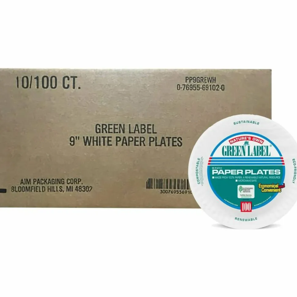Green Label Green Label 9" Economy Paper Plates
