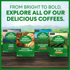 Green Mountain Coffee Breakfast Blend Decaf Coffee K-Cups, Light Roast, 96/Carton
