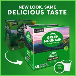 Green Mountain Coffee Dark Magic Extra-Bold Coffee K-Cup Pods, Dark Roast, Classic, Box Of 48 Pods