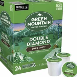 Green Mountain Coffee Double Black Diamond Coffee K-Cups, Dark Roast, 96/Carton