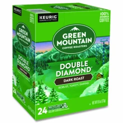 Green Mountain Coffee Double Black Diamond Coffee K-Cups, Dark Roast, 96/Carton