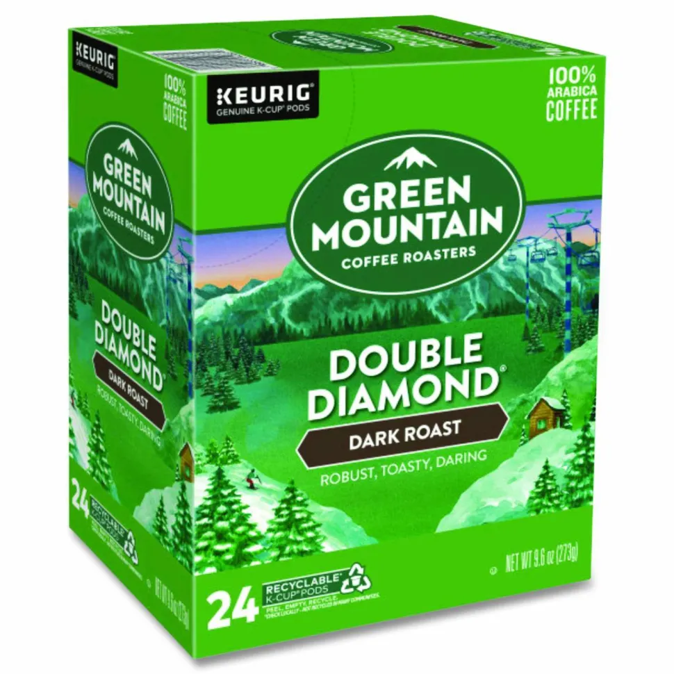 Green Mountain Coffee Double Black Diamond Coffee K-Cups, Dark Roast, 96/Carton