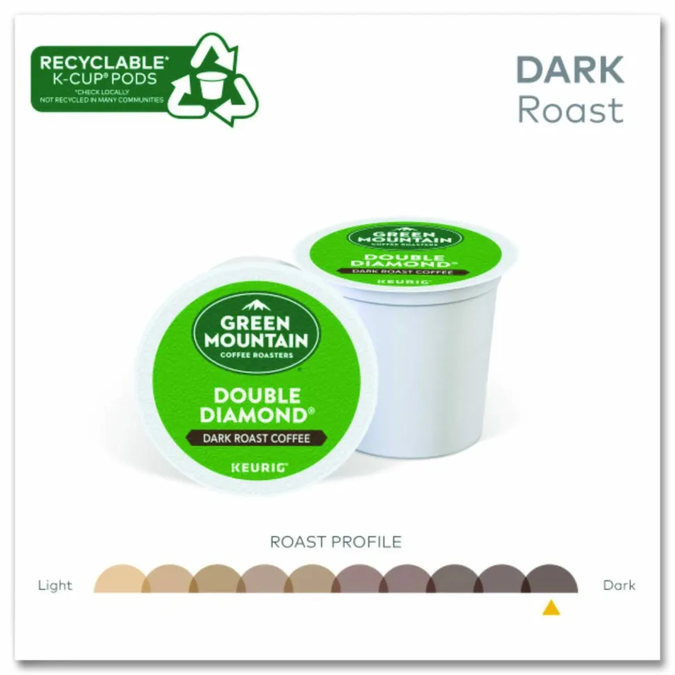 Green Mountain Coffee Double Black Diamond Coffee K-Cups, Dark Roast, 96/Carton