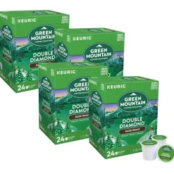 Green Mountain Coffee Double Black Diamond Coffee K-Cups, Dark Roast, 96/Carton