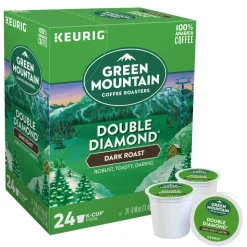 Green Mountain Coffee Double Black Diamond Coffee K-Cups, Dark Roast, 96/Carton