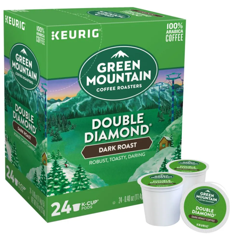 Green Mountain Coffee Double Black Diamond Coffee K-Cups, Dark Roast, 96/Carton