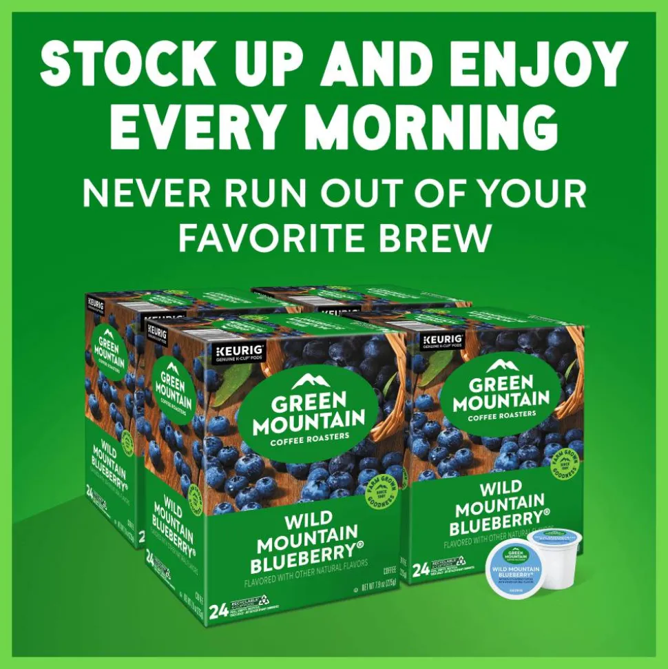 Green Mountain Coffee Roasters Wild Mountain Blueberry Keurig Single-Serve K-Cup Pods, Light Roast, 96 Count (4 Packs of 24)