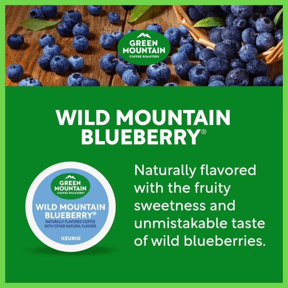 Green Mountain Coffee Roasters Wild Mountain Blueberry Keurig Single-Serve K-Cup Pods, Light Roast, 96 Count (4 Packs of 24)