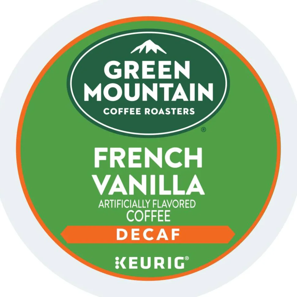 Green Mountain Coffee Roasters French Vanilla Decaf Keurig Single-Serve K-Cup Pods, Light Roast Coffee, 24 Pods Per Pack, Case Of 4 Packs