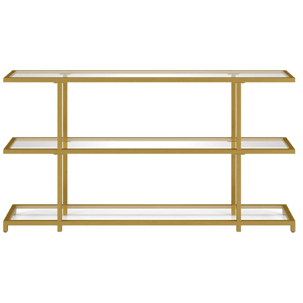 Greenwich 55" Wide Rectangular Console Table in Brass