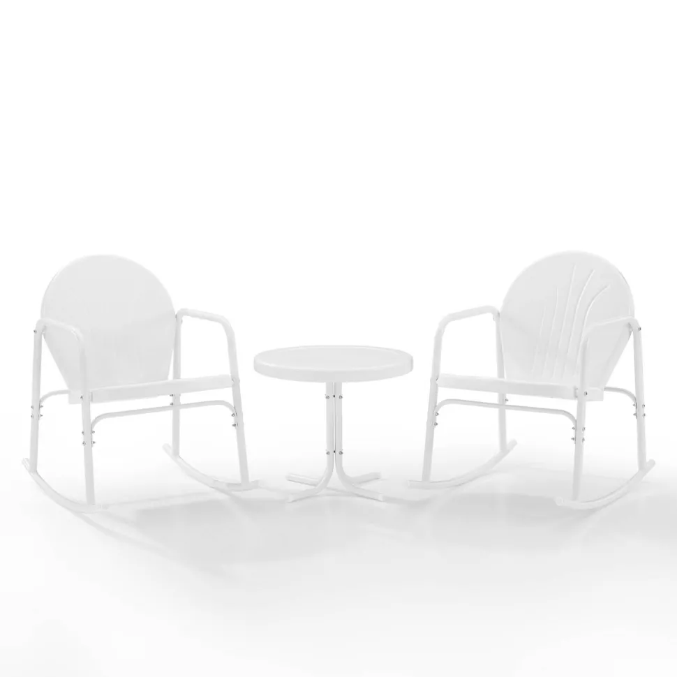 Griffith 3Pc Outdoor Metal Rocking Chair Set