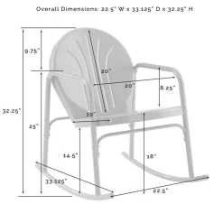 Griffith 3Pc Outdoor Metal Rocking Chair Set