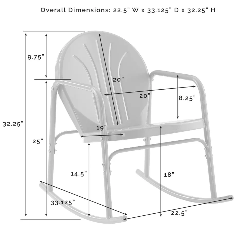 Griffith 3Pc Outdoor Metal Rocking Chair Set