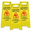 Gritt Commercial Caution Wet Floor Sign, 11.8 x 12 x 24, Yellow, 3/Pack