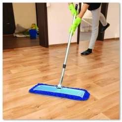 Gritt Commercial All-In-One Microfiber Dust Mop Set with Telescopic Handle, 36 x 5, Blue Microfiber Head, 72