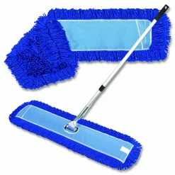 Gritt Commercial All-In-One Microfiber Dust Mop Set with Telescopic Handle, 60 x 5, Blue Microfiber Head, 40