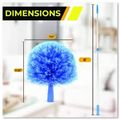Gritt Commercial Cobweb/Corner Duster Brush with Telescopic Pole, 3 ft to 6 ft Handle